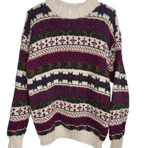 Alps Fine Womens Apparel Aztec Pullover Knit Winter Sweater‎ Vintage Made In Usa